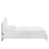Modway Furniture Aviana Performance Velvet King Bed 0423 White MOD-6834-WHI