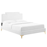 Modway Furniture Liva Performance Velvet King Bed 0423 White MOD-6836-WHI