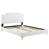 Modway Furniture Liva Performance Velvet King Bed 0423 White MOD-6836-WHI