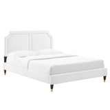 Modway Furniture Novi Performance Velvet King Bed 0423 White MOD-6838-WHI
