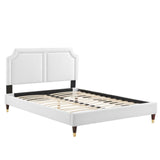 Modway Furniture Novi Performance Velvet King Bed 0423 White MOD-6838-WHI