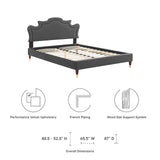 Modway Furniture Neena Performance Velvet King Bed 0423 Charcoal MOD-6840-CHA