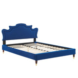 Modway Furniture Neena Performance Velvet King Bed 0423 Navy MOD-6840-NAV