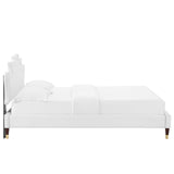 Modway Furniture Neena Performance Velvet King Bed 0423 White MOD-6840-WHI
