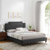 Modway Furniture Liva Performance Velvet King Bed 0423 Charcoal MOD-6841-CHA