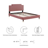 Modway Furniture Liva Performance Velvet King Bed 0423 Dusty Rose MOD-6841-DUS