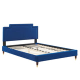 Modway Furniture Liva Performance Velvet King Bed 0423 Navy MOD-6841-NAV