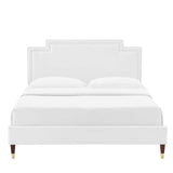 Modway Furniture Liva Performance Velvet King Bed 0423 White MOD-6841-WHI