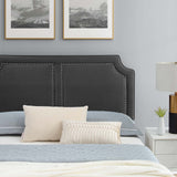 Modway Furniture Novi Performance Velvet King Bed 0423 Charcoal MOD-6843-CHA