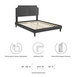 Modway Furniture Novi Performance Velvet King Bed 0423 Charcoal MOD-6843-CHA