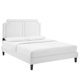 Modway Furniture Novi Performance Velvet King Bed 0423 White MOD-6843-WHI
