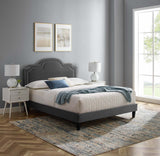 Modway Furniture Aviana Performance Velvet King Bed 0423 Charcoal MOD-6844-CHA