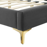 Modway Furniture Emerson Performance Velvet King Platform Bed 0423 Charcoal MOD-6859-CHA