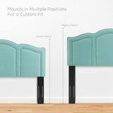 Modway Furniture Emerson Performance Velvet King Platform Bed 0423 Mint MOD-6861-MIN
