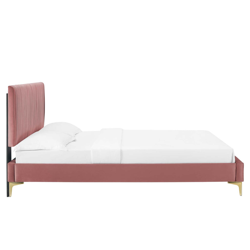 Modway Furniture Peyton Performance Velvet Twin Platform Bed MOD-6865-DUS
