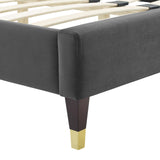 Modway Furniture Peyton Performance Velvet Twin Platform Bed MOD-6866-CHA