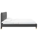 Modway Furniture Peyton Performance Velvet Twin Platform Bed MOD-6866-CHA