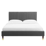 Modway Furniture Peyton Performance Velvet Twin Platform Bed MOD-6866-CHA