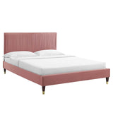 Modway Furniture Peyton Performance Velvet Twin Platform Bed MOD-6866-DUS