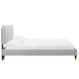 Modway Furniture Peyton Performance Velvet Twin Platform Bed MOD-6866-LGR