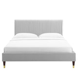 Modway Furniture Peyton Performance Velvet Twin Platform Bed MOD-6866-LGR