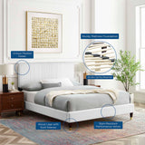 Modway Furniture Peyton Performance Velvet Twin Platform Bed MOD-6866-WHI