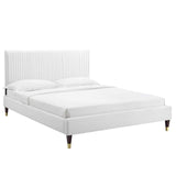 Modway Furniture Peyton Performance Velvet Twin Platform Bed MOD-6866-WHI