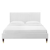 Modway Furniture Peyton Performance Velvet Twin Platform Bed MOD-6866-WHI