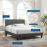 Modway Furniture Peyton Performance Velvet Twin Platform Bed MOD-6867-CHA