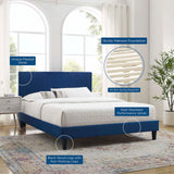 Modway Furniture Peyton Performance Velvet Twin Platform Bed MOD-6867-NAV