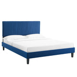 Modway Furniture Peyton Performance Velvet Twin Platform Bed MOD-6867-NAV