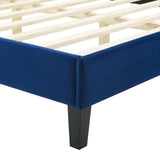 Modway Furniture Peyton Performance Velvet Twin Platform Bed MOD-6867-NAV