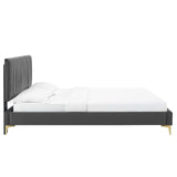 Modway Furniture Peyton Performance Velvet Full Platform Bed MOD-6868-CHA