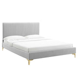 Modway Furniture Peyton Performance Velvet Full Platform Bed MOD-6868-LGR