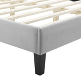 Modway Furniture Peyton Performance Velvet Full Platform Bed MOD-6870-LGR