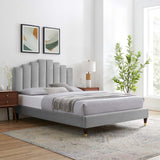 Modway Furniture Elise King Performance Velvet Platform Bed MOD-6875-LGR