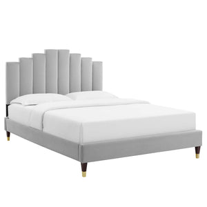 Modway Furniture Elise King Performance Velvet Platform Bed MOD-6875-LGR