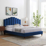 Modway Furniture Elise King Performance Velvet Platform Bed MOD-6875-NAV