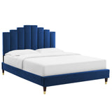 Modway Furniture Elise King Performance Velvet Platform Bed MOD-6875-NAV