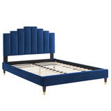 Modway Furniture Elise King Performance Velvet Platform Bed MOD-6875-NAV