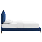 Modway Furniture Elise King Performance Velvet Platform Bed MOD-6875-NAV