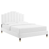 Modway Furniture Elise King Performance Velvet Platform Bed MOD-6875-WHI