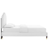 Modway Furniture Elise King Performance Velvet Platform Bed MOD-6875-WHI