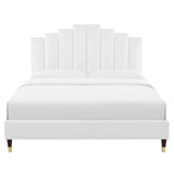 Modway Furniture Elise King Performance Velvet Platform Bed MOD-6875-WHI