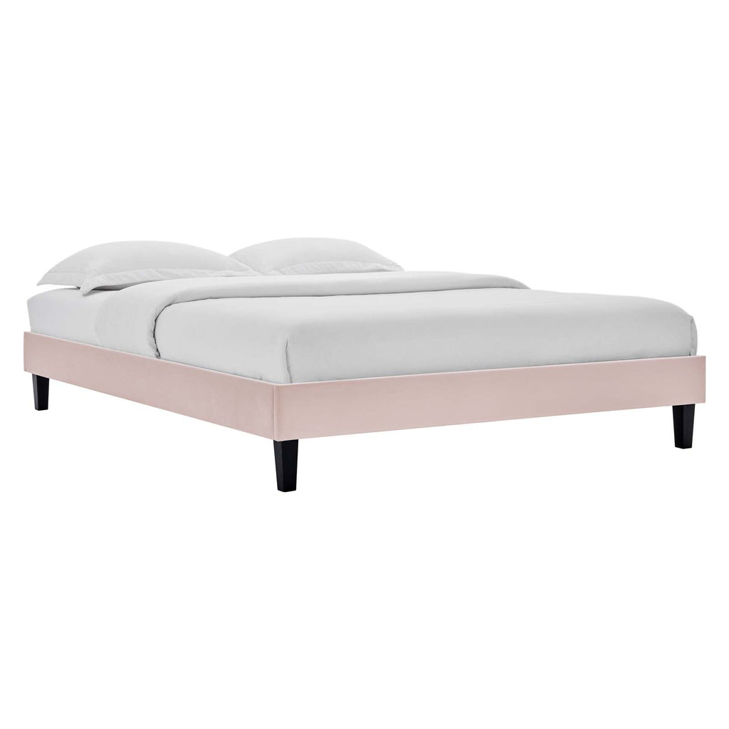 Modway Furniture Elise Full Performance Velvet Platform Bed MOD-6877-PNK