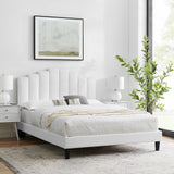 Modway Furniture Elise Full Performance Velvet Platform Bed MOD-6877-WHI