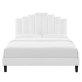 Modway Furniture Elise Full Performance Velvet Platform Bed MOD-6877-WHI