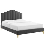 Modway Furniture Elise Twin Performance Velvet Platform Bed MOD-6879-CHA