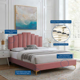 Modway Furniture Elise Twin Performance Velvet Platform Bed MOD-6879-DUS