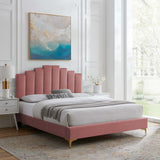 Modway Furniture Elise Twin Performance Velvet Platform Bed MOD-6879-DUS